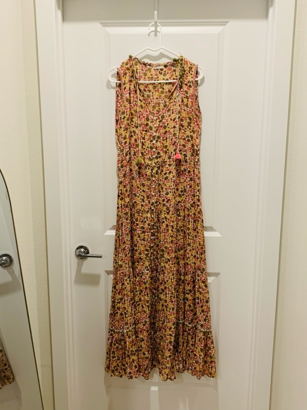 Poupette St. Barth Clara Floral Maxi Dress Pom Pom summer spring flowy comfy S/M